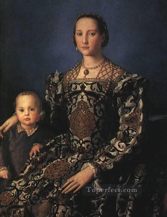 エレオノーラ・デ・トレドと息子のフローレンス・アニョロ・ブロンズィーノ油絵